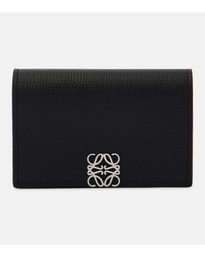 Loewe Anagram Leather Card Holder - Black