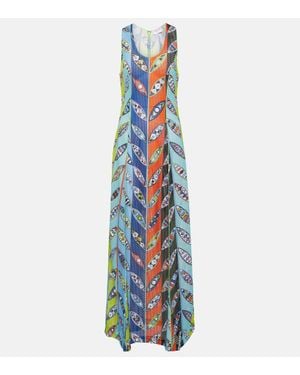 PUCCI Girandole Mesh Maxi Dress - Blue