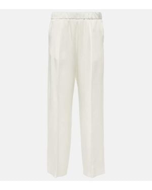 Jil Sander Gerade Hose Aus Satin - Weiß