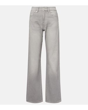 7 For All Mankind Mid-Rise Straight Jeans Tess - Grau