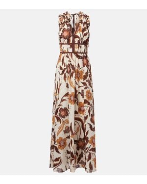 Poupette Chiara Floral Cotton Maxi Dress - Metallic