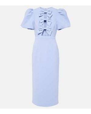 Rebecca Vallance Bridal Annabelle Bow-Detail Midi Dress - Blue