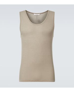 Lemaire Tank Top De Lana Acanalado - Neutro