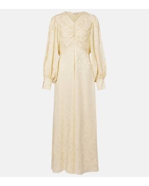 Chloé Silk Jacquard Maxi Dress - Natural