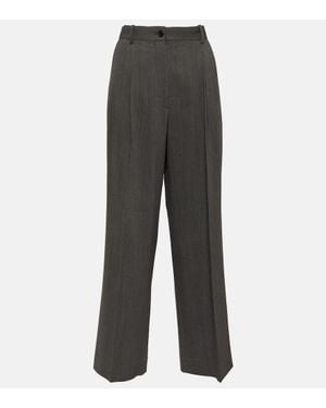 The Row Wool-Blend Wide-Leg Pants - Gray