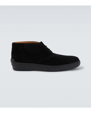 Tod's Suede Lace-Up Boots - Black