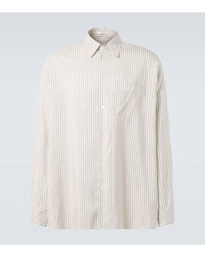 The Row Feme Striped Silk Shirt - White