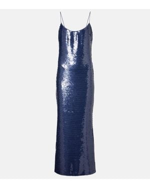 The New Arrivals Ilkyaz Ozel Maxikleid Mit Pailletten - Blau