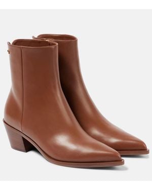 Gianvito Rossi Kinney 45 Leather Ankle Boots - Brown