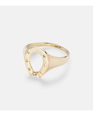 Aliita Horseshoe 9Kt Ring With Diamond - White