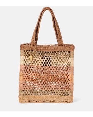 Chloé Summer Banana Raffia Tote Bag - Brown