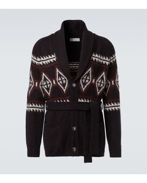 Brunello Cucinelli Cardigan Aus Wolle, Seide Und Kaschmir - Schwarz
