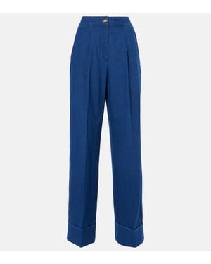 Valentino High-Rise Wide-Leg Jeans - Blau