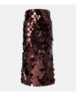 ROKSANDA Sequined Midi Skirt - Brown