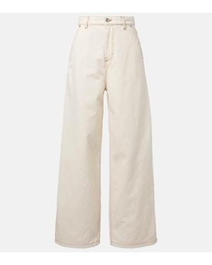 Ami Paris High-Rise Wide-Leg Jeans - Natural