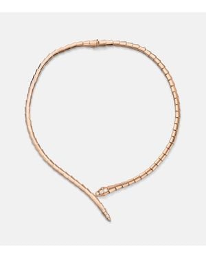 BVLGARI Serpenti Viper 18Kt Rose Necklace With Diamonds - Metallic