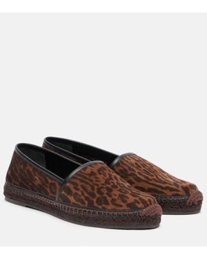 Tom Ford Leopard-Print Suede Espadrilles - Brown