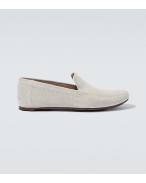 Manolo Blahnik Loafers Alder Aus Veloursleder - Weiß