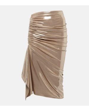 Maticevski Neroli Ruched Midi Skirt - Brown