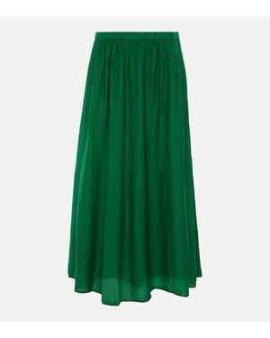 Velvet Mariela Cotton And Silk Maxi Skirt - Green
