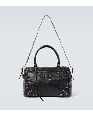 Balenciaga Weekender Le Cagole Aus Leder - Schwarz