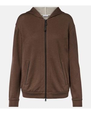 Brunello Cucinelli Kapuzenjacke Aus Baumwolle Und Seide - Braun
