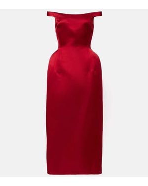 Magda Butrym Off-Shoulder-Midikleid Aus Seidensatin - Rot