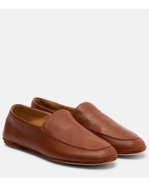 Loro Piana Anton Walk Leather Loafers - Brown