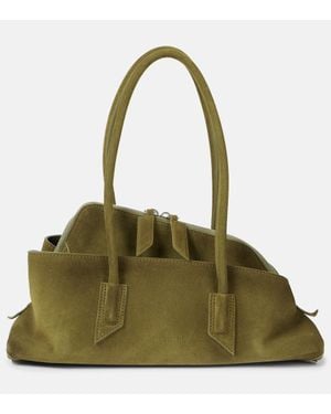 The Attico La Passeggiata Small Suede Tote Bag - Green