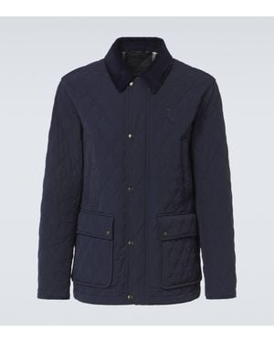 Burberry Corduroy-Trimmed Field Jacket - Blue