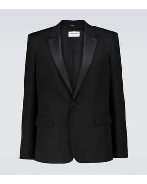 Saint Laurent Smokingjacke Aus Wolle - Schwarz