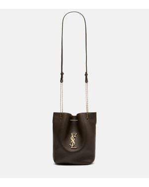 Saint Laurent Bucket Bag Pochon Cassandre Aus Leder - Weiß