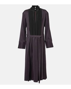 JOSEPH Dania Midi Dress With Button Placket And Side Slits