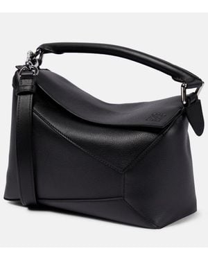 Loewe Tote Puzzle Edge Aus Leder - Schwarz