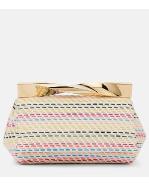 Aquazzura Clutch Twist Mini Tejido - Metálico