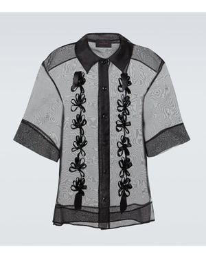 Simone Rocha Hemd Aus Seide - Grau