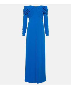 Costarellos Jordana Gathered Crepe Jumpsuit - Blue