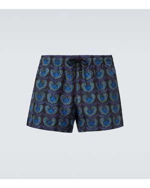 Commas Bedruckte Badeshorts - Blau