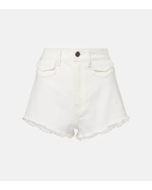 Chloé Cut-Off Denim Shorts - White