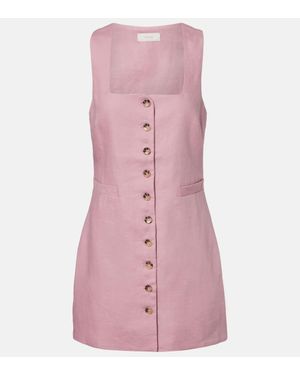 Faithfull the Brand Minikleid Jaques Aus Leinen - Pink