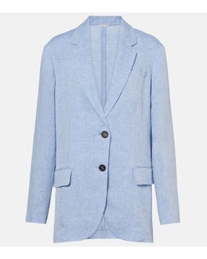 ジャケット Brunello Cucinelli Avio-Coloured Linen Blend Jacket brunello-cucinelli-BLUE-Avio-