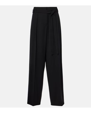 The Row Lonan Virgin Wool Wide-Leg Trousers - Black