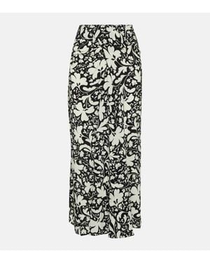 Stella McCartney Bedruckter Midirock Aus Seide - Weiß