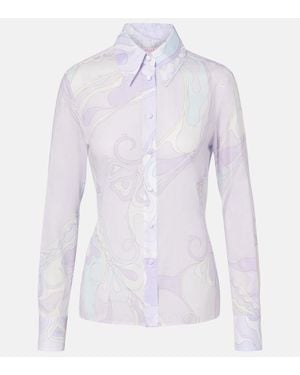 PUCCI Camicia Orchidee - Bianco