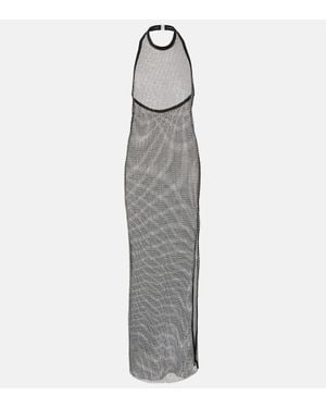 Jonathan Simkhai Inaya Embellished Mesh Midi Dress - Grey