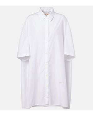 Marni Hemdblusenkleid Aus Baumwolle - Weiß