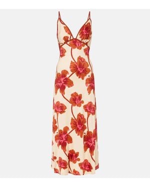 Johanna Ortiz Sendero De Astromelias Jersey Maxi Dress - Red