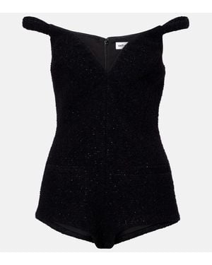 Self-Portrait Off-Shoulder Romper - Black