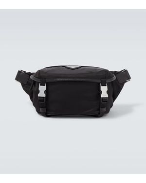 Prada Re-Nylon Leather-Trimmed Belt Bag - Black