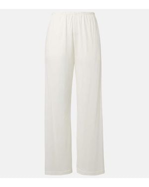 TOTEME Gerade Hose Aus Baumwolle Und Seide - Weiß